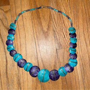 Blue and Purple Statement Necklace